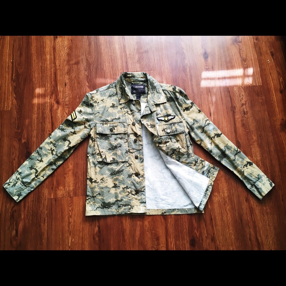 21 Men Military Shirt